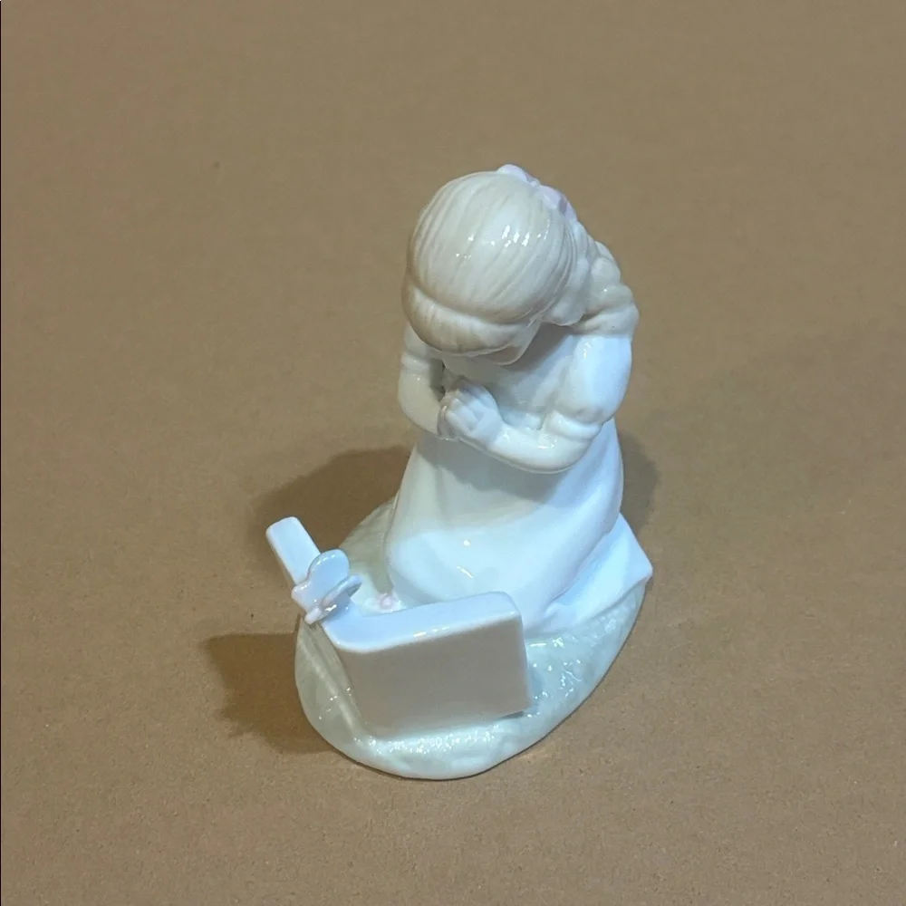 Hallmark Studio B - Little Girl Kneeling in Prayer w Bible - Porcelain Figurine